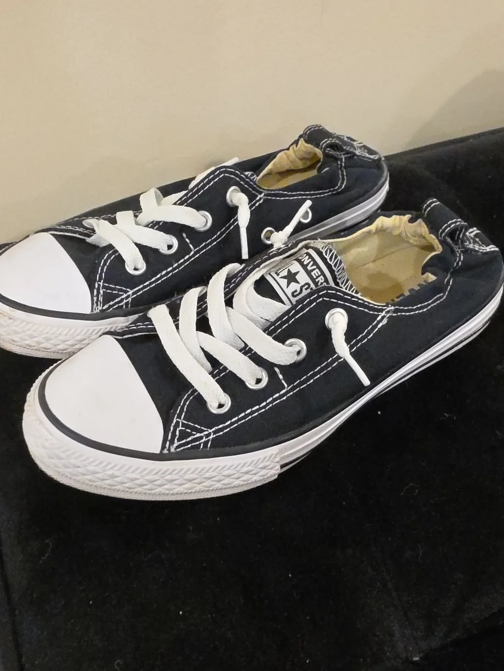 Converse Kids Navy Blue Low-Top Canvas Sneakers with White Accents